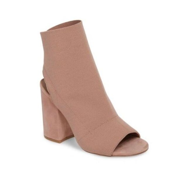 Steve Madden Booties Womens Size 8 Tan Open Toe Block Heel Ferris Boots - Picture 1 of 9